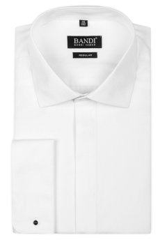Bílá slavnostní košile s dvojitou manžetou REGULAR Deradux