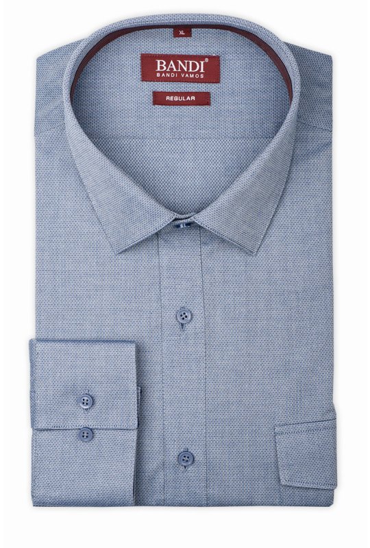 Tmavě modrá pánská košile s jemnou texturou REGULAR Greco
