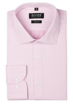 Růžová košile s tečkovanou texturou REGULAR Fineli