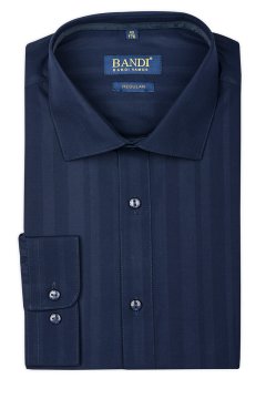 Tmavě modrá lesklá pánská košile REGULAR Luxed