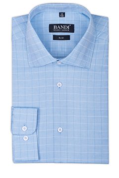 Modrá károvaná košile SLIM Carati