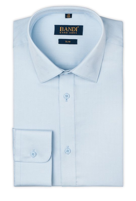 Světle modrá pánská košile s texturou SLIM Decido