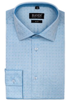 Světle modrá košile s unikátní texturou SLIM Ermino