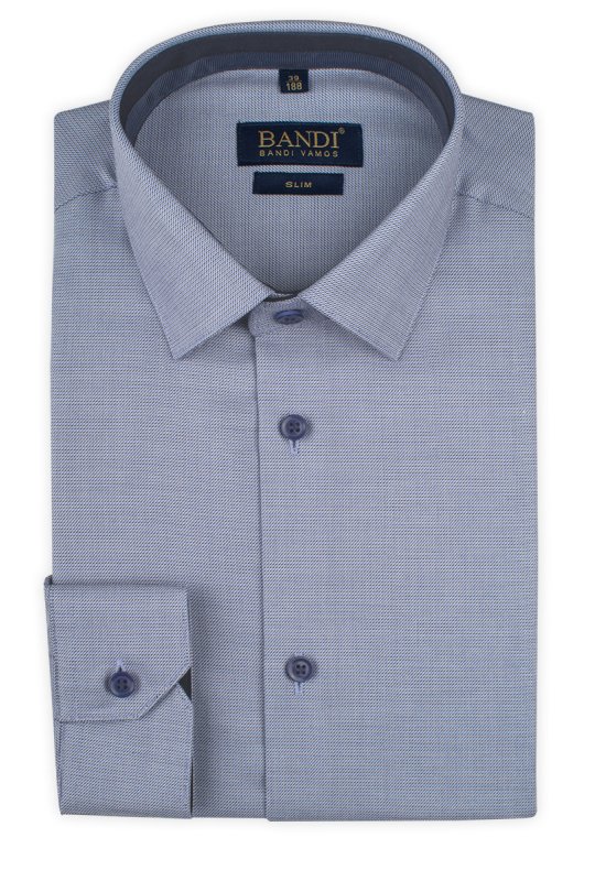 Modrá pánská košile se zajímavým vzorem SLIM Gradino