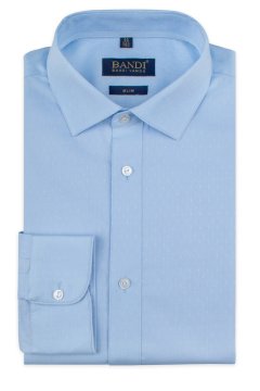 Světle modrá košile s jemným vzorem SLIM Gestino