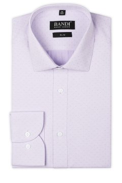 Světle fialová pánská košile s jemným vzorem SLIM Fineli