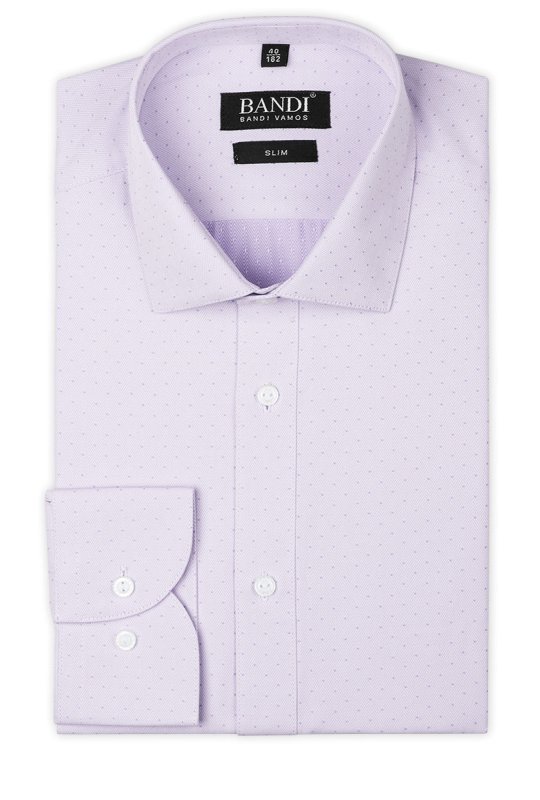 Světle fialová pánská košile s jemným vzorem SLIM Fineli