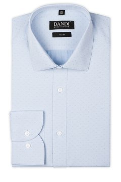 Modrá pánská košile s jemným vzorem SLIM Fineli