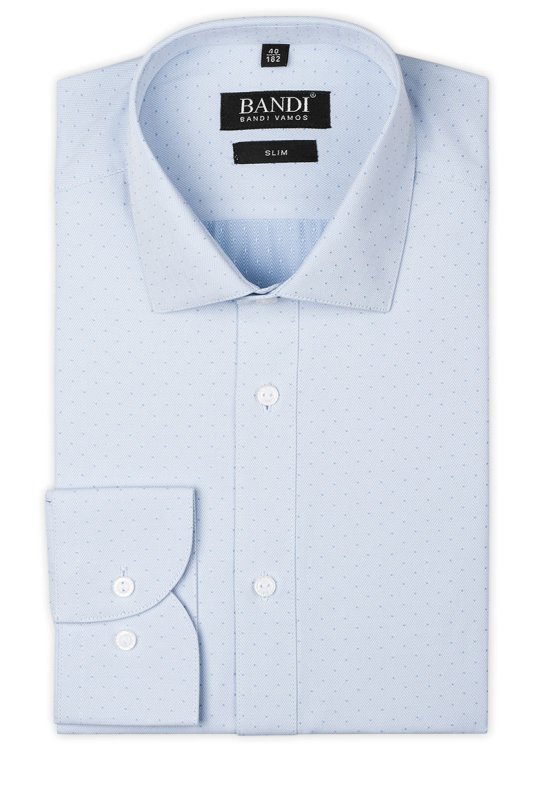 Modrá pánská košile s jemným vzorem SLIM Fineli