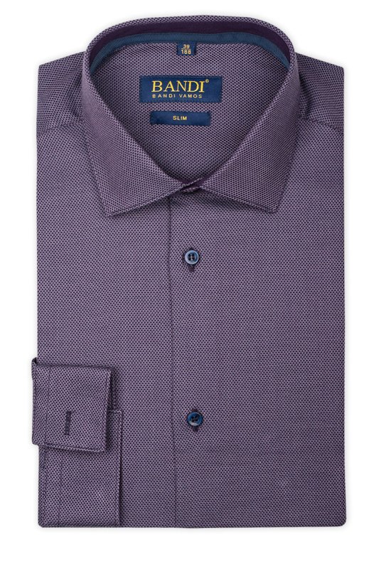 Fialová pánská košile se zajímavým vzorem SLIM Ferlito