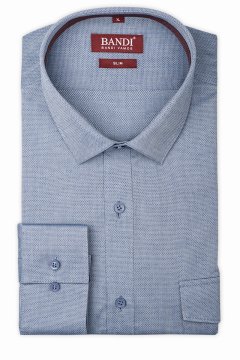 Modrá volnočasová košile se vzorem SLIM Greco