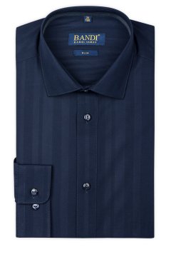 Tmavě modrá proužkovaná košile SLIM Luxed