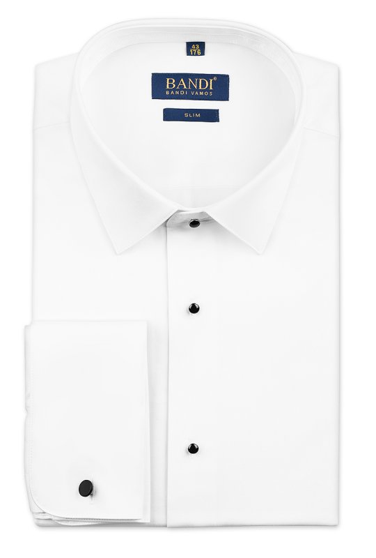 Bílá košile s dvojitou manžetou SLIM Naive