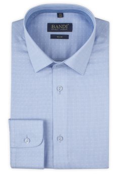 Modrá pánská košile s jemným vzorem SLIM Respire