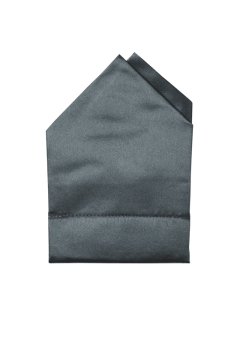 Lesklý tmavě šedý poskládaný kapesníček do saka Special