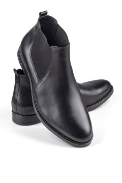 Černé pánské kožené chelsea boty Rondini