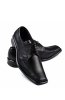 Černé pánské kožené boty s rovnou špičkou Corridore