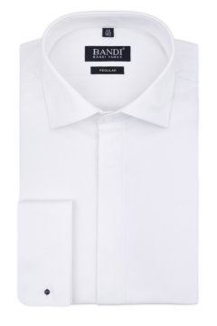 Bílá slavnostní košile s dvojitou manžetou REGULAR Catedux