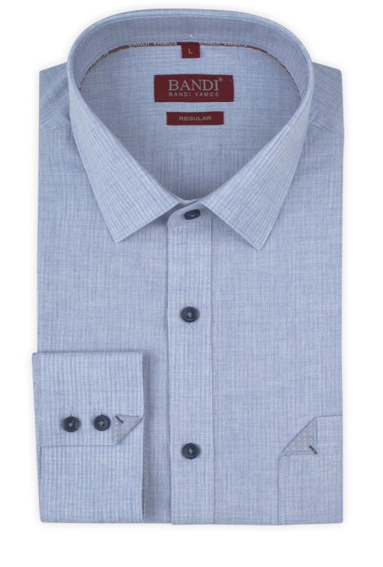 Modrá košile s jedinečnou texturou REGULAR Carlito