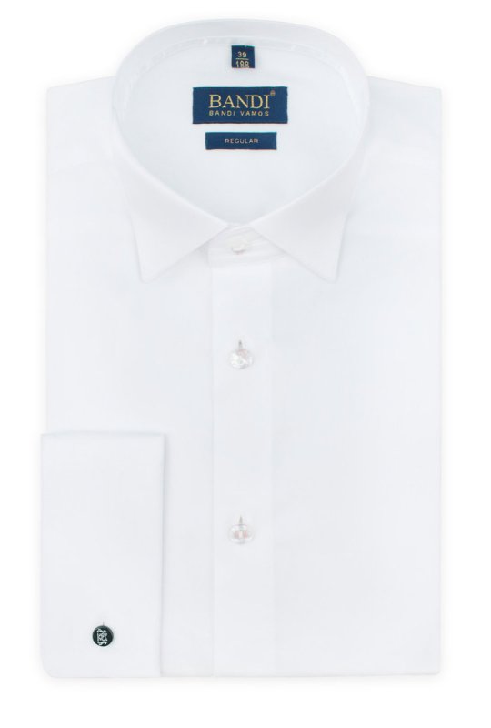 Bílá pánská košile REGULAR Avendux s průhlednými knoflíčky