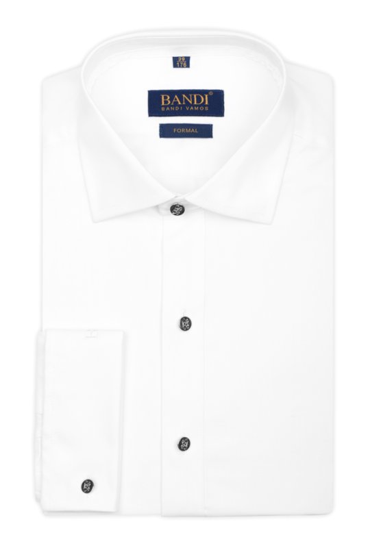 Bílá společenská košile s dvojitou manžetou FORMAL Avezia