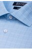 Detail látky modré kostkované košile REGULAR Carati