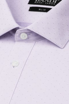 Detail jedinečné textury světle fialové pánské košile REGULAR Gradon