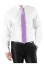 Bílá pánská košile REGULAR Lotrano na postavě s fialovou kravatou