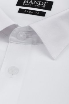 Detail látky bílé pánské košile REGULAR Orfeo