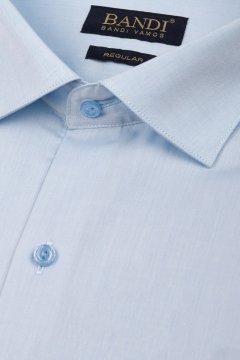Detail látky modré pánské košile REGULAR Piero