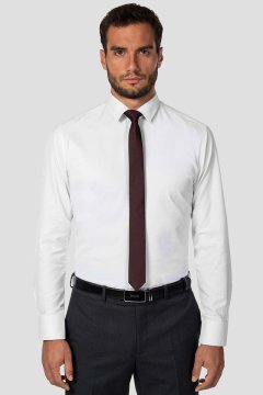 Bílá pánská košile REGULAR Samson na postavě s kravatou