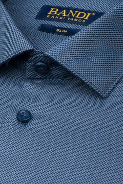 Detail modré košile se zajímavým vzorem SLIM Ferlito