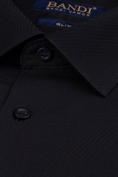 Detail černé pánské košile SLIM Fondaco