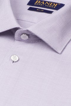 Detail látky světle fialové pánské košile SLIM Gradon