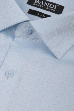 Detail látky modré košile SLIM Ottone