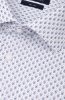 Detail látky bílé pánské košile s modrým vzorem SLIM Palloni