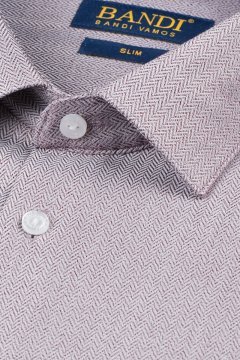 Detail pánské bordó košile s jemnou texturou SLIM Vertice