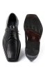 Černé pánské kožené boty s rovnou špičkou Corridore pohled na podrážku