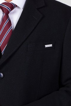 Detail látky tmavě modrého pánského kabát TAILORED Tumioni