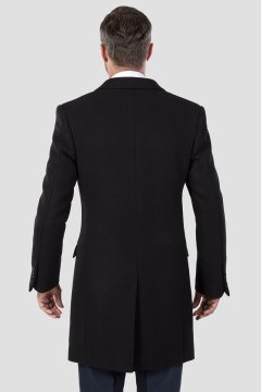 Černý pánský kabát SLIM Vicenti na postavě zezadu