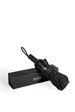 Černý skládací deštník Stratto s krabičkou