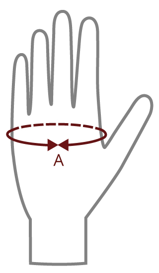 Rozměrová tabulka pánských kožených rukavic