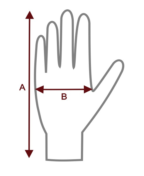 Rozměrová tabulka pánských společenských rukavic