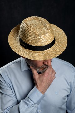 Pánský slaměný klobouk BANDI, model FEDORA RICCO Sabbia