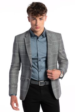 Pánské volnočasové sako BANDI, model SLIM TARTEO Basalto