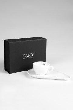 Porcelánový šálek na kávu BANDI Bianco, dárkový box
