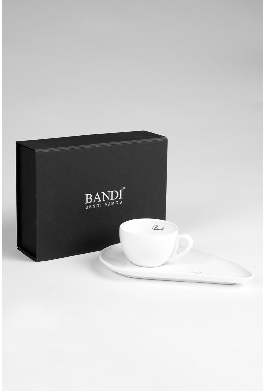 Porcelánový šálek na kávu BANDI Bianco, dárkový box
