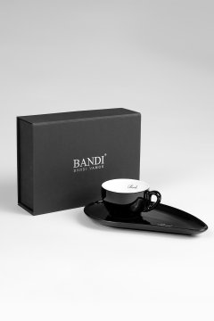 Porcelánový šálek na kávu BANDI Nero, dárkový box