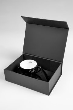 Porcelánový šálek na kávu BANDI Nero, dárkový box