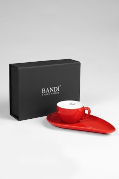 Porcelánový šálek na kávu BANDI Rosso, dárkový box